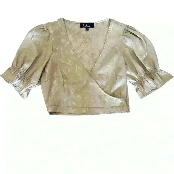 Lulus Divine Creation Beige Floral Embossed Crop Top - Picture 1 of 4